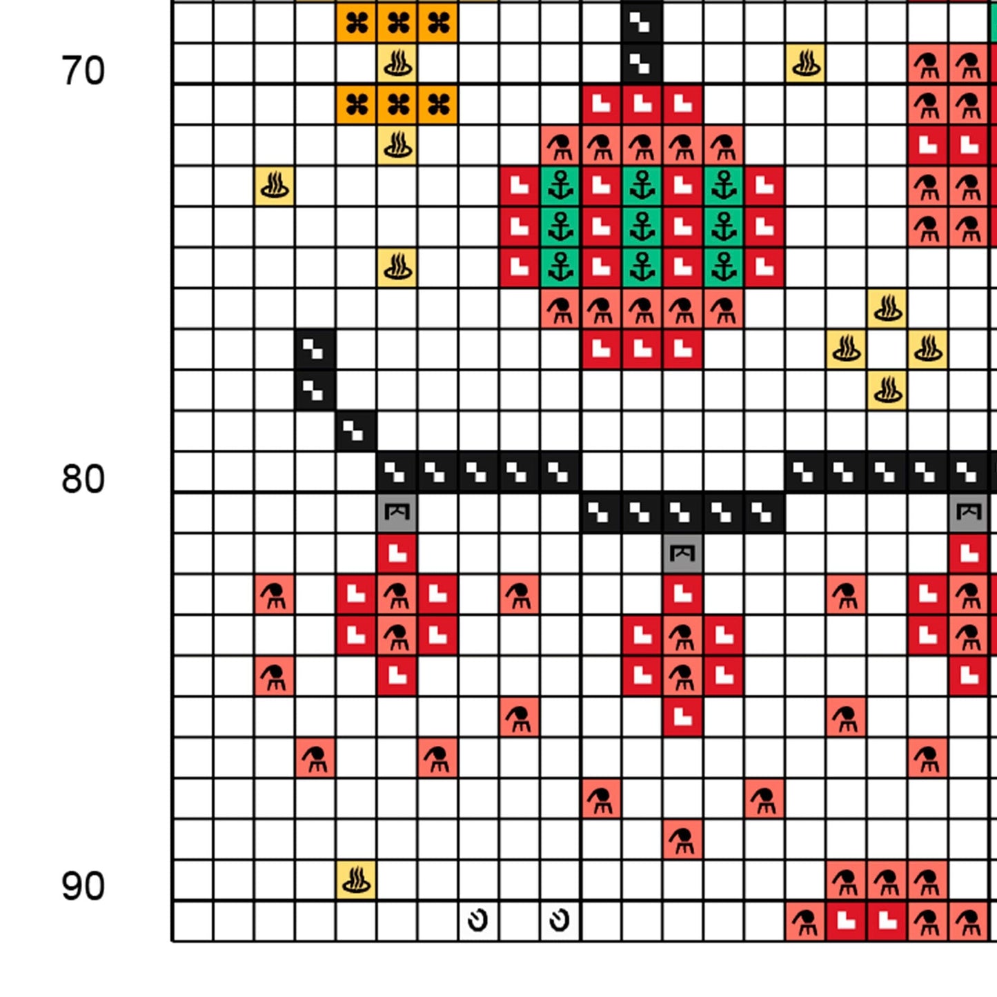 Muestra del esquema de punto de cruz de Navidad