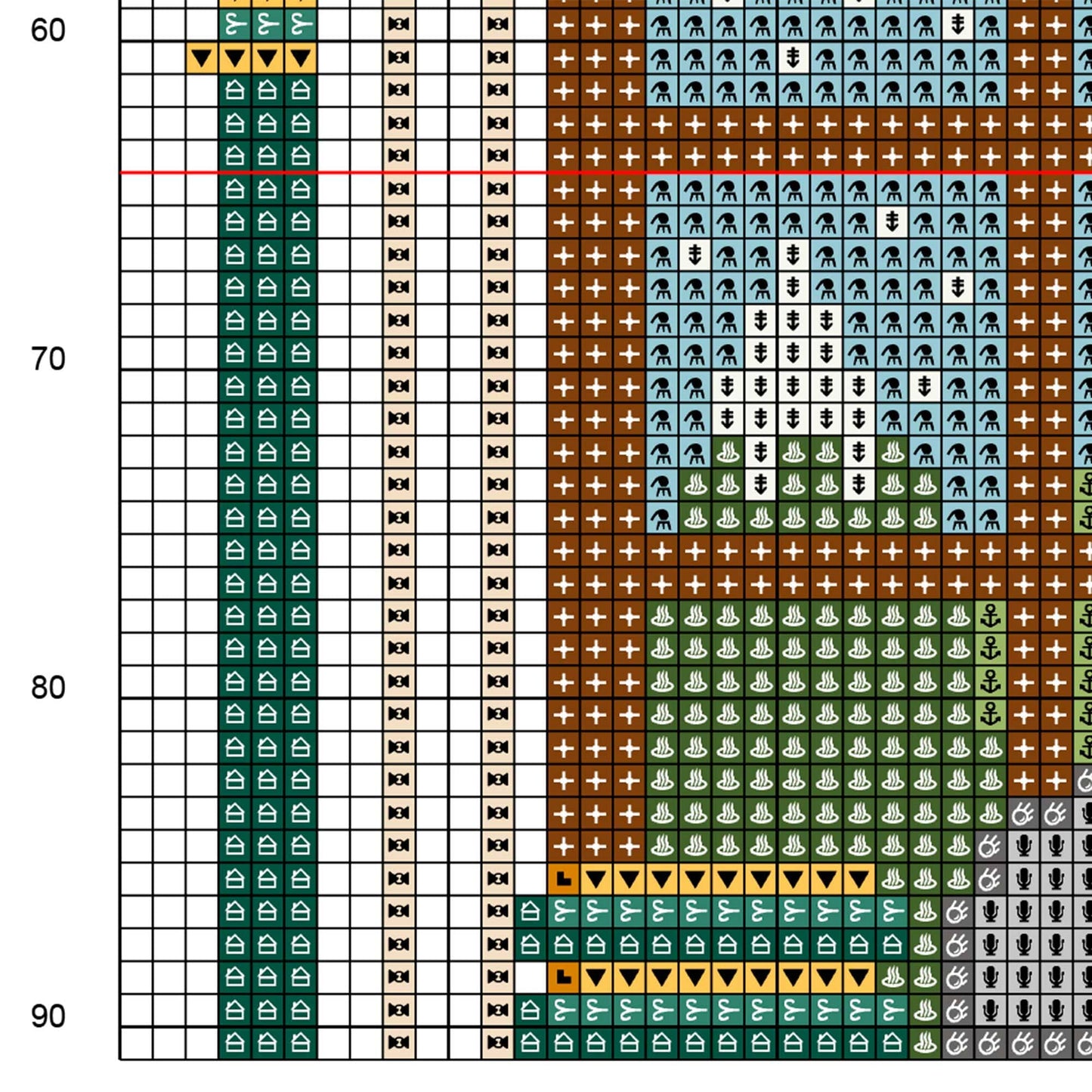 Muestra del esquema de punto de cruz de navidad