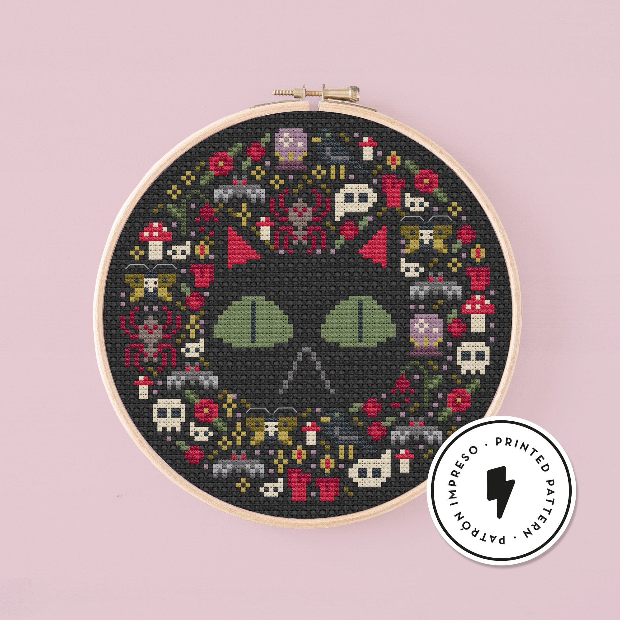 【CPGN STUDIO】25SS★ Circle Kitty Embroidered Crop S/S T MH14-2525_Spooky_cat__23821.