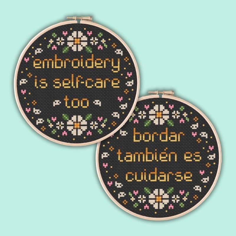 Patrón de Punto de Cruz Gratis: Bordar también es cuidarse
