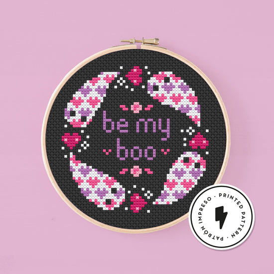 Load image into Gallery viewer, Be my boo - Valloween - Printed cross stitch pattern

