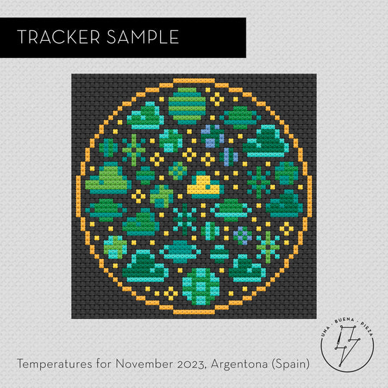 Load image into Gallery viewer, Cross Stitch Digital Pattern - Celestial Temperature Tracker 2024

