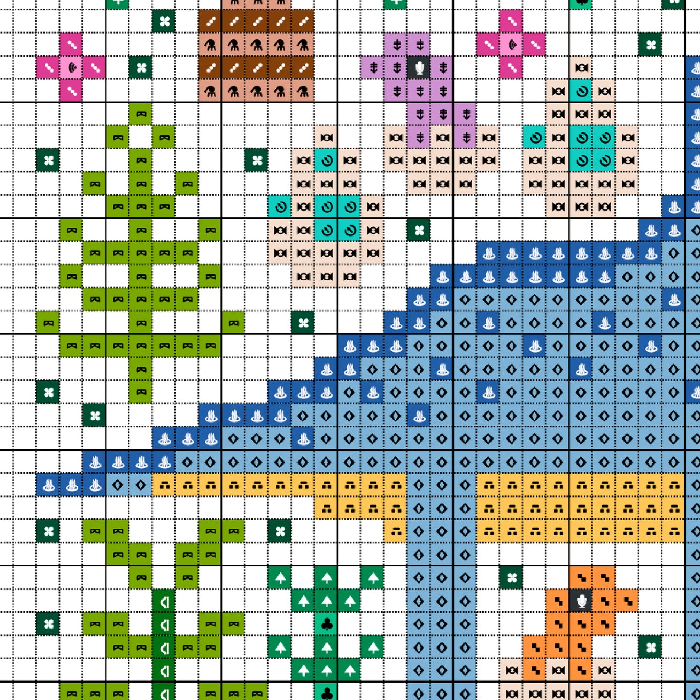 Cross Stitch PDF Pattern - Dino Garden