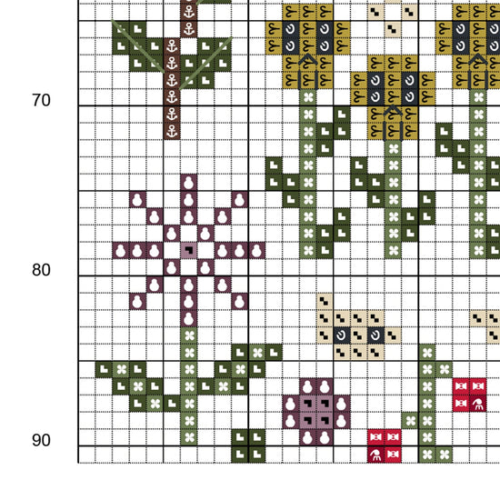 Esquema de Punto de Cruz en PDF - Haunted Garden