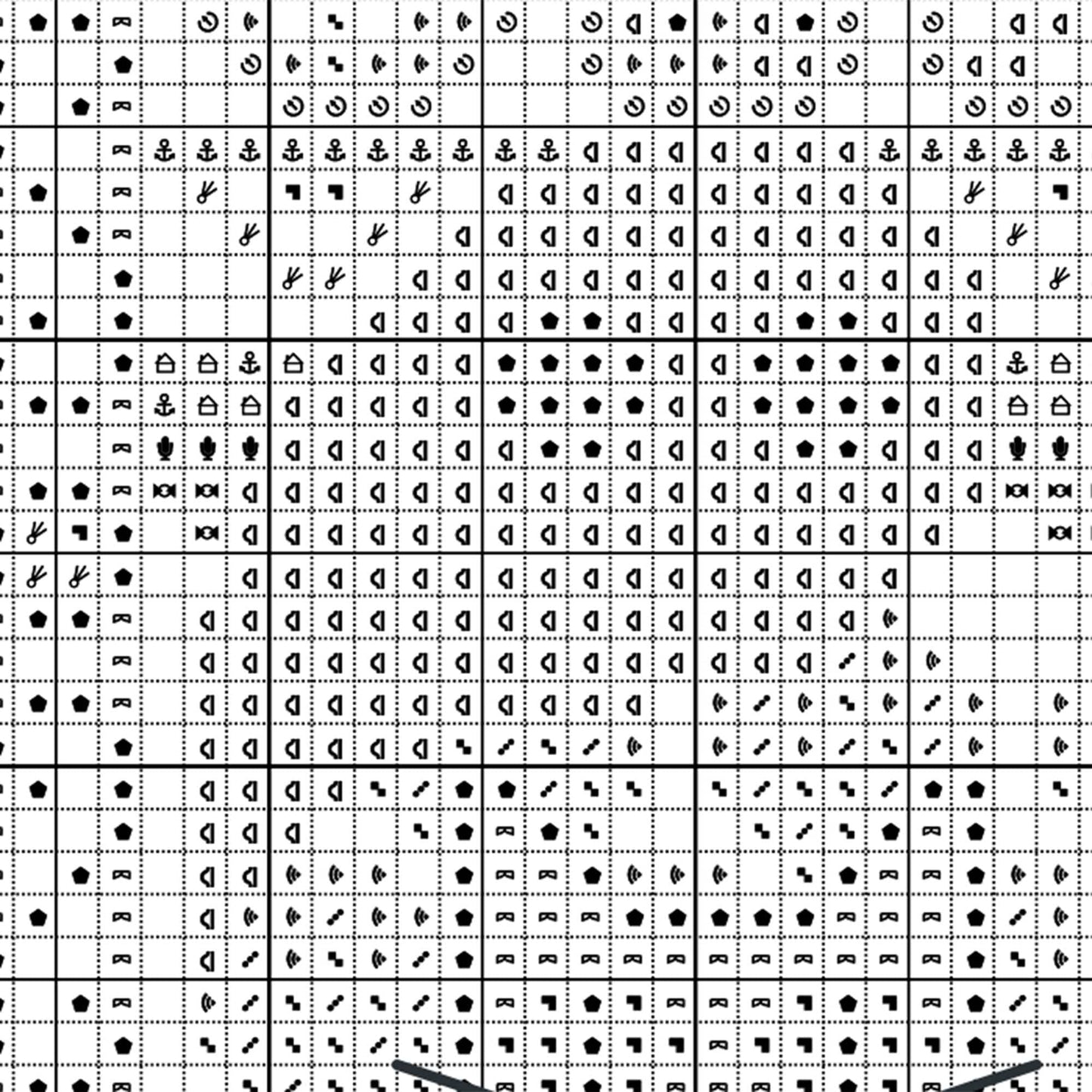 Esquema de punto de cruz en PDF - Pastelería Terrorífica