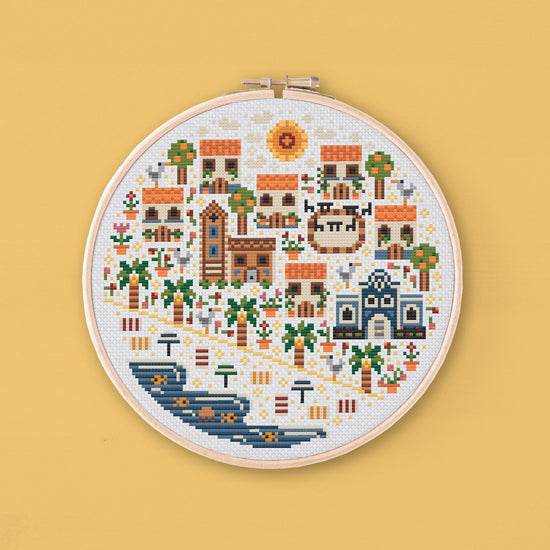 Cross Stitch PDF Pattern - Coastal Town