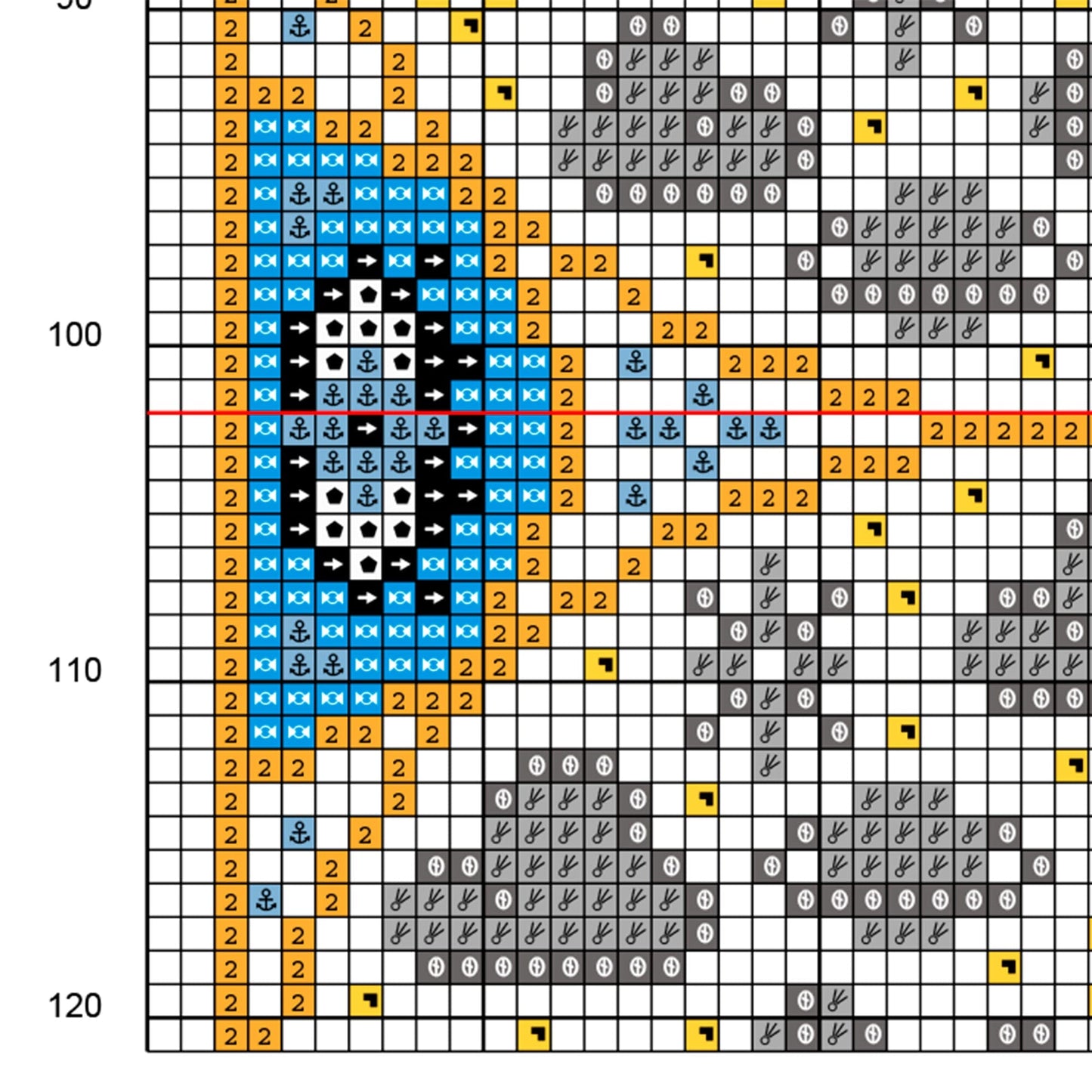 Esquema de Punto de Cruz en PDF - Registro de Temperaturas 2024 - Celestial