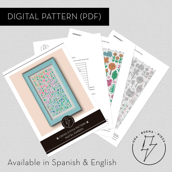 Cross Stitch PDF Pattern - Pastel Garden