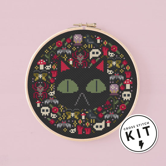 Gothic Cat - Kit de Punto de Cruz