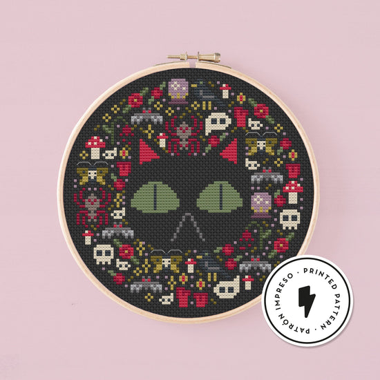 Gothic Cat - Printed cross stitch pattern