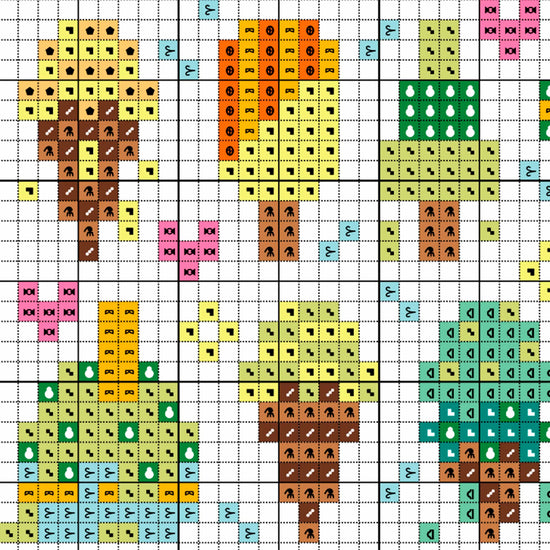 Cross Stitch PDF Pattern - Rainbow Ice Cream