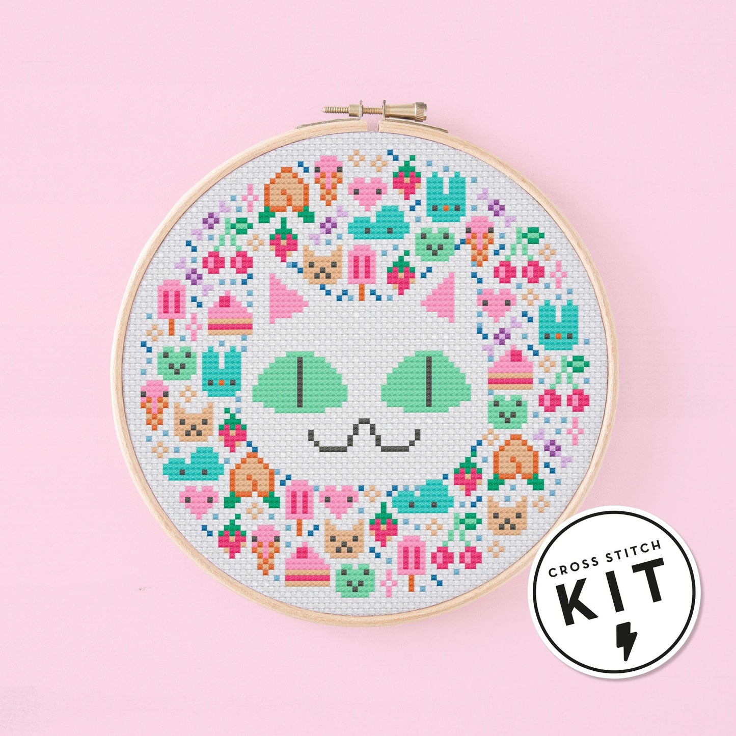 Kawaii Cat - Kit de Punto de Cruz