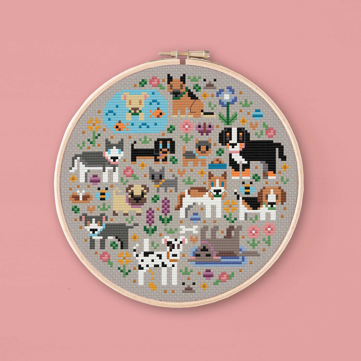 Dog Parton Mini Dog Park – Patrón de Punto de Cruz en PDF (Descarga Digital ...