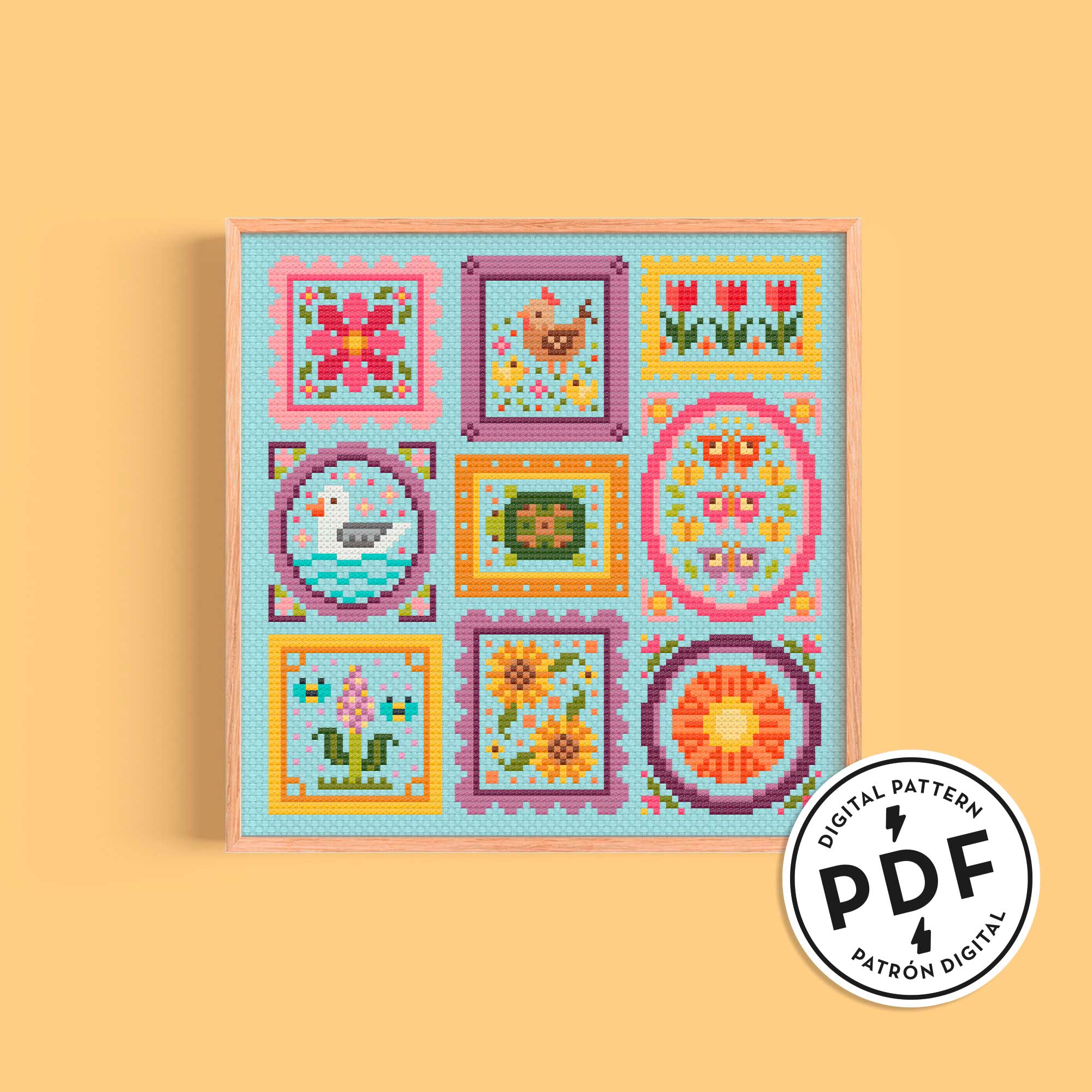 Mini Frames - Day – PDF Cross Stitch Pattern (Digital Download ...