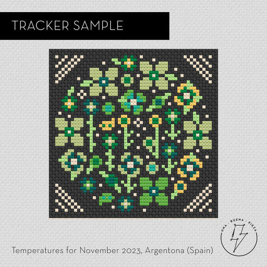 Load image into Gallery viewer, Cross Stitch Digital Pattern - Temperature Tracker Garden 2024
