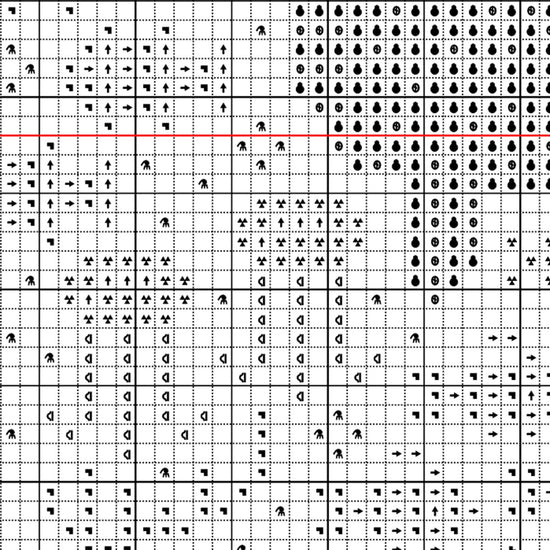 Esquema de punto de cruz en PDF - Arrecife de Coral