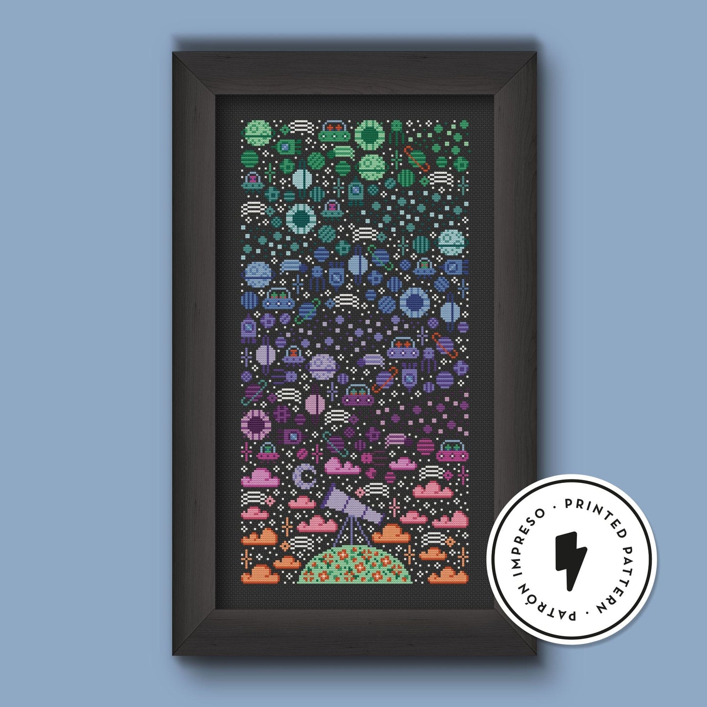 Space Sky - Printed cross stitch pattern