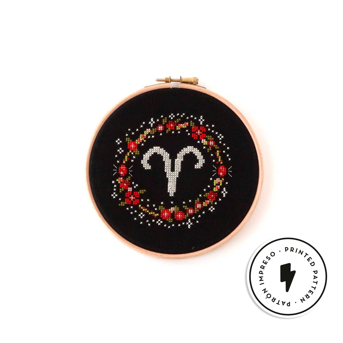 Load image into Gallery viewer, Aries - Zodiac Garden - Printed cross stitch pattern
