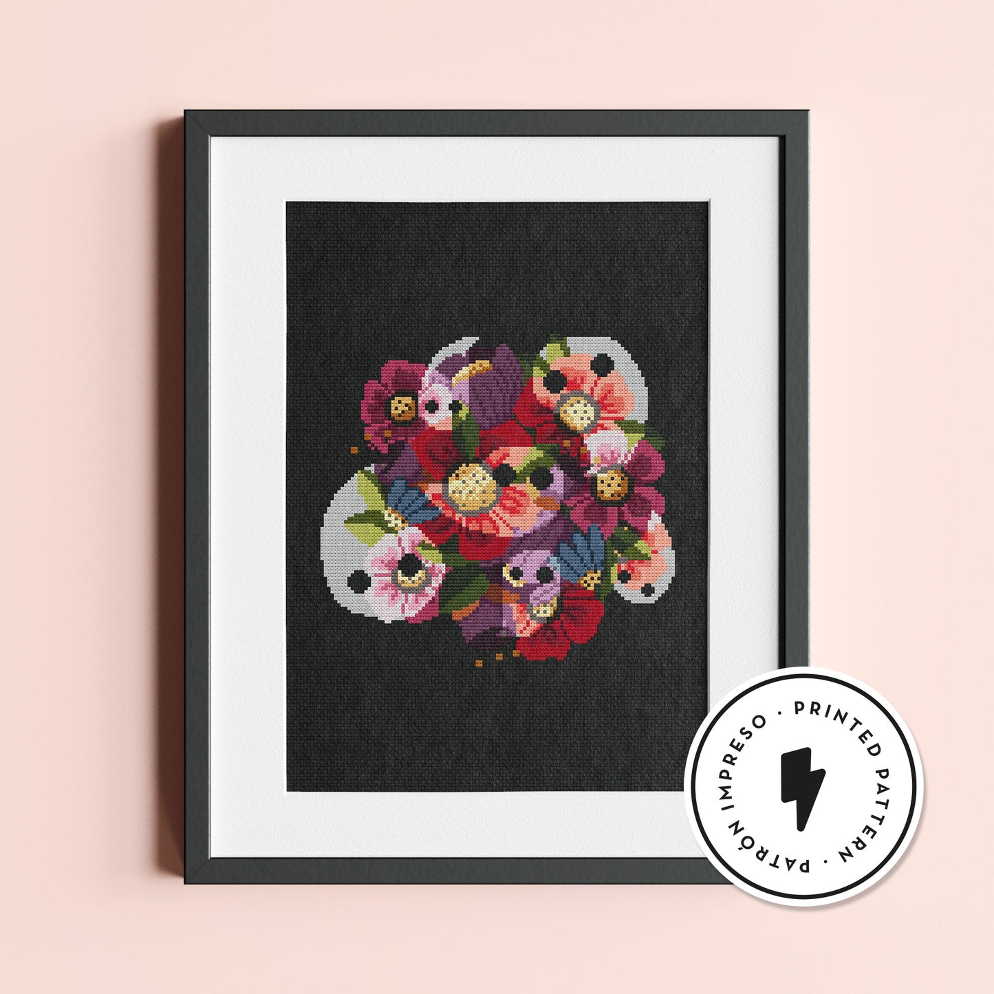 Load image into Gallery viewer, Flowers &amp;amp; Ghosts - Printed cross stitch pattern
