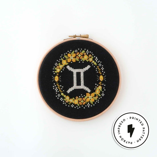 Gemini - Zodiac Garden - Printed cross stitch pattern