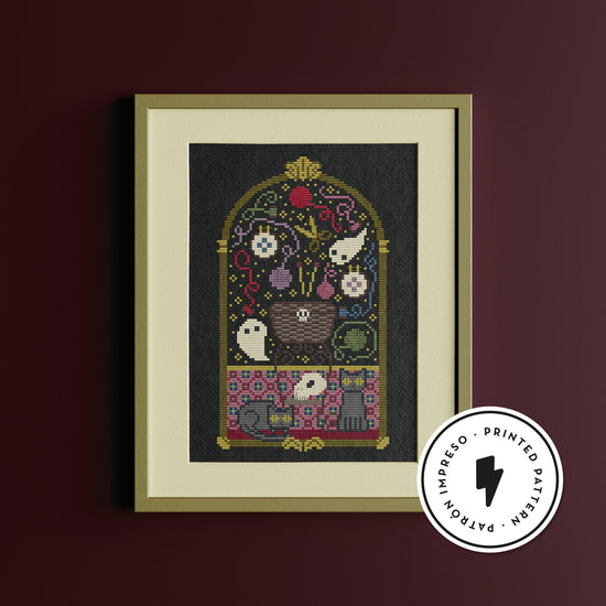 Enchanted Manor II - The Sewing Basket - Printed cross stitch pattern