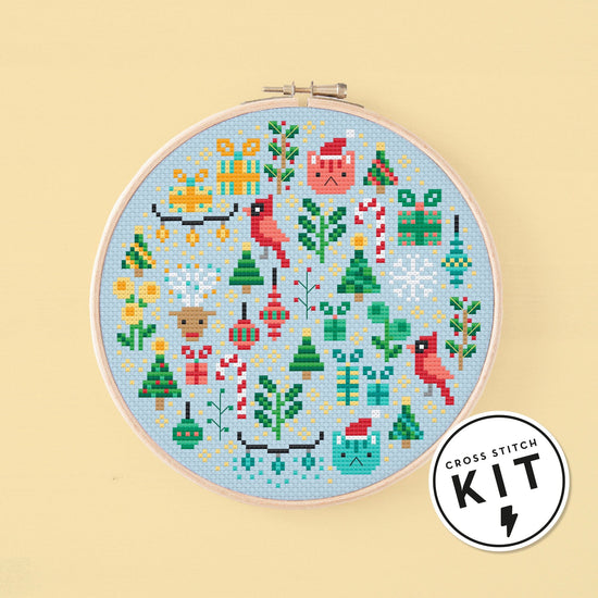 Mini Christmas Garden - Kit de Punto de Cruz