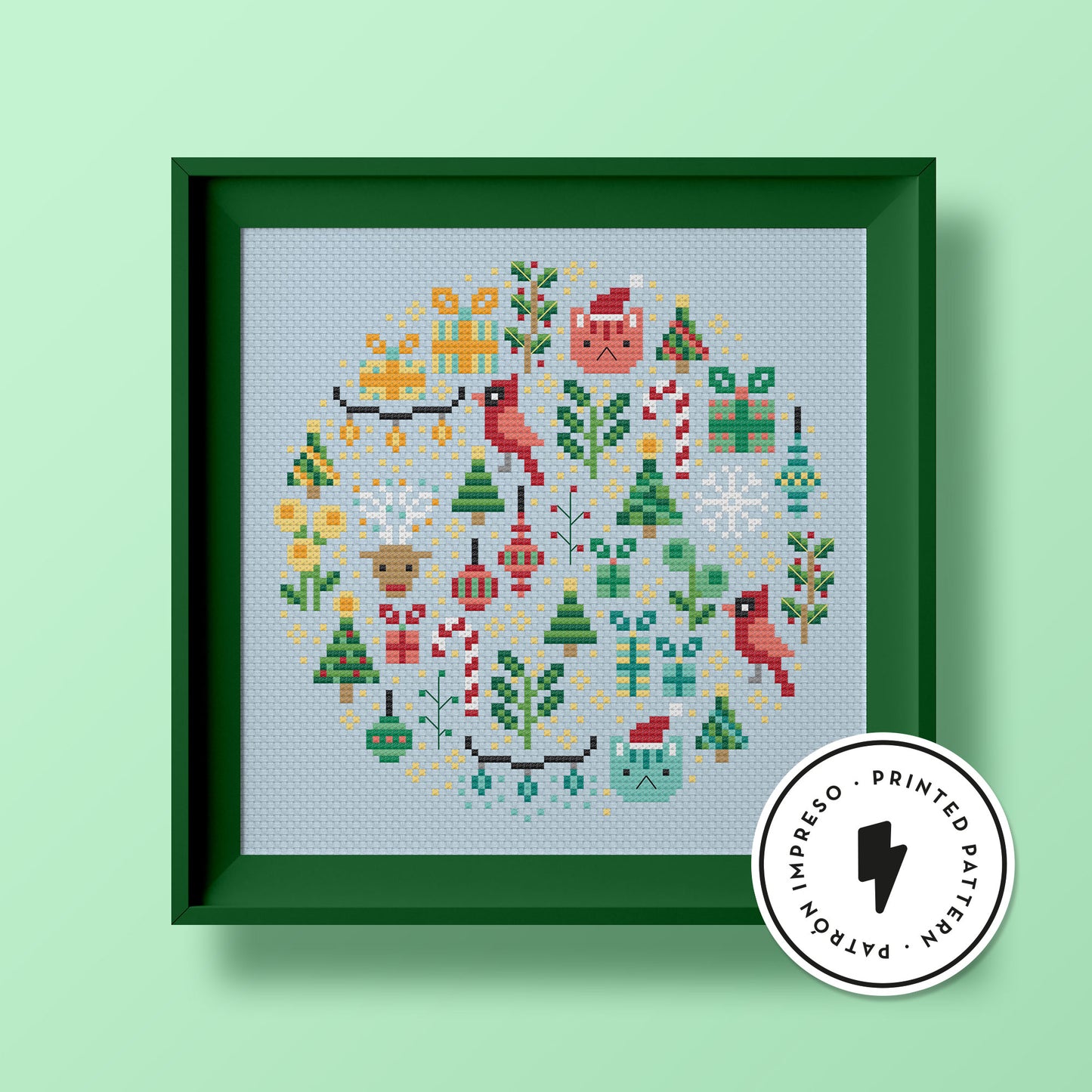 Mini Christmas Garden - Printed cross stitch pattern