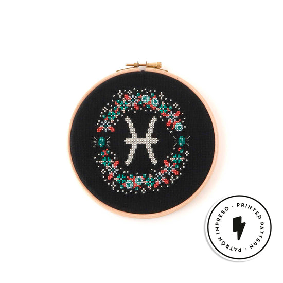 Pisces - Zodiac Garden - Printed cross stitch pattern