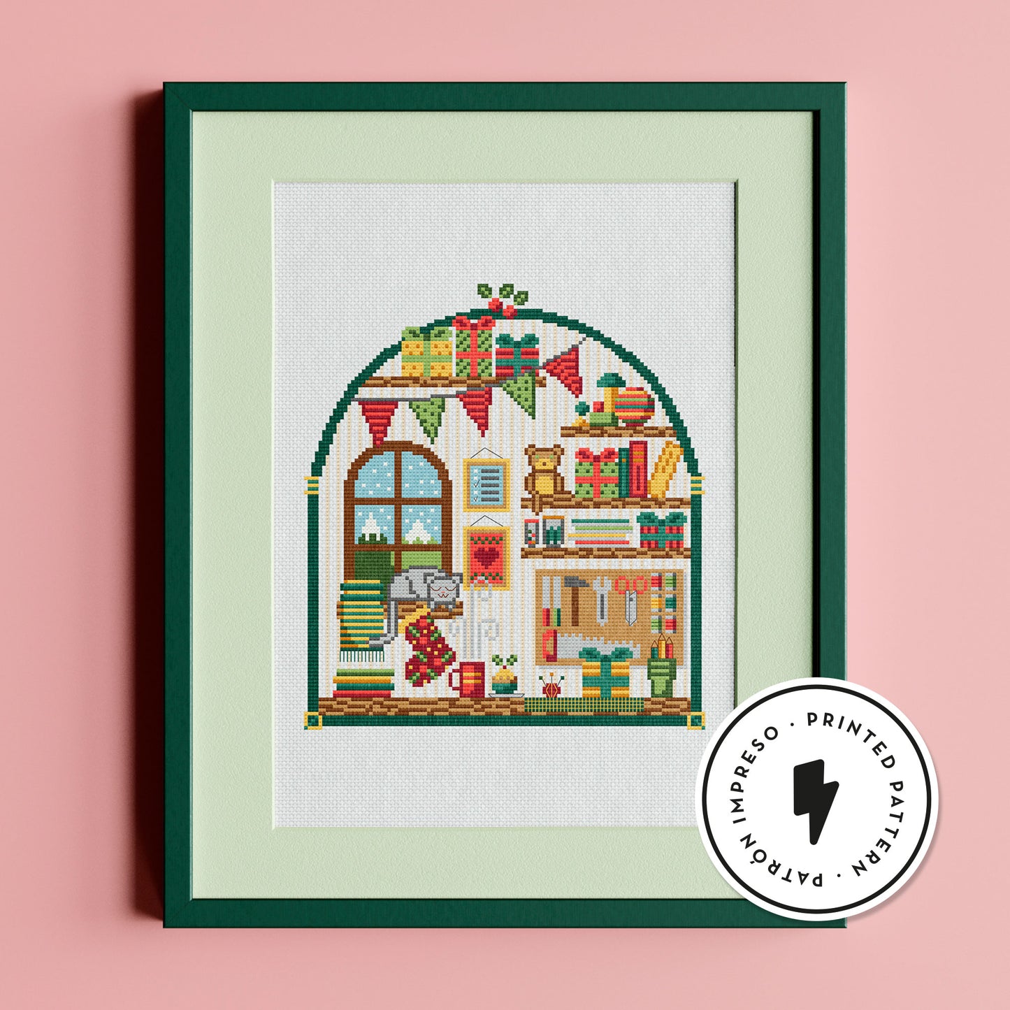 Load image into Gallery viewer, Santa’s Desk - Printed cross stitch pattern

